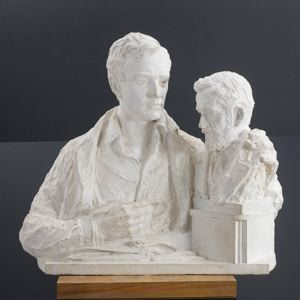 Image of J.L.Fairbanks Sculpting Portrait of John Hafen