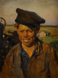 Image of Sashka the Tractor Driver in Virgin Lands (study)