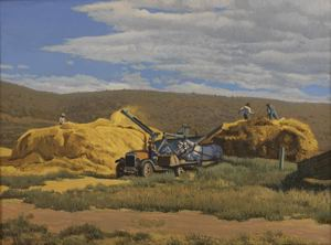 Image of Threshing Wheat in Porterville