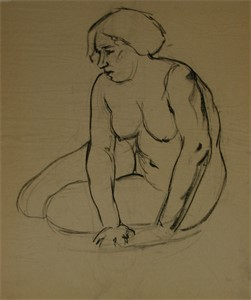Image of Seated Female Nude Model