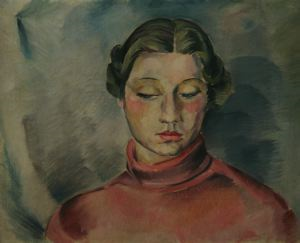 Image of Woman in Red Sweater
