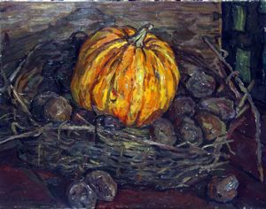 Image of Still Life with Pumpkin and Potatoes
