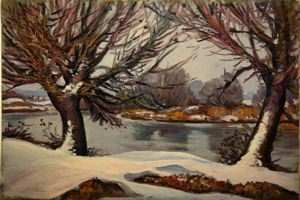 Image of River, Trees and Snow
