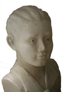 Image of Bust of a Young Boy Scout (painted white