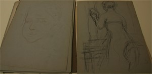 Image of Set of 19 sheets of drawings