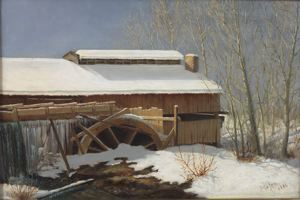 Image of Old Mill in Winter