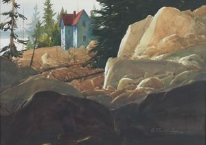 Image of Rocks and hill, Maine