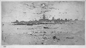 Image of Town viewed from offshore (untitled)