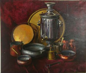 Image of Still-Life with Samovar, Plate and Bowls, Key and Scales