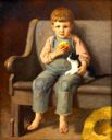 Image of Boy and Cat: My Little Son, Heber James (Boy with a Bun)