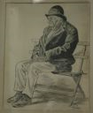 Image of Bum on a bench or "Old man sitting"