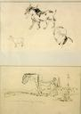 Image of Two Animal Sketches with Self Portrait