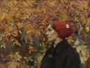 Image of Golden Autumn: Lady with Red Hat