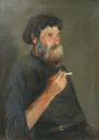 Image of Bearded Man Smoking a Cigarette