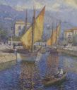 Image of Sailboats and Rowboat, Chiogga, Italy