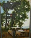 Image of Treehouse and Old Car